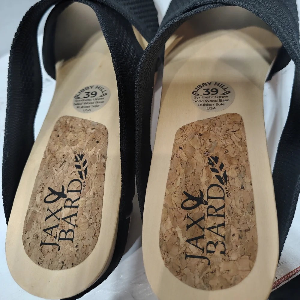 Jax & Bard‎ Libby Hill Black Leather Sandals Size 39 (8-8.5)